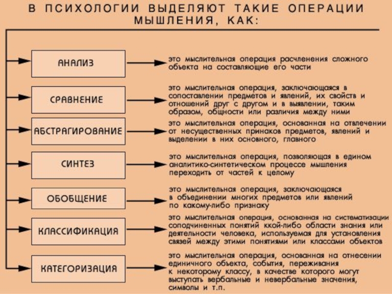 Формы и операции мышления презентация