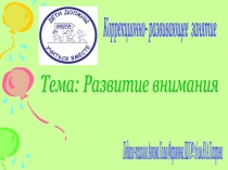 Коррекционно-развивающее занятие Развитие внимания