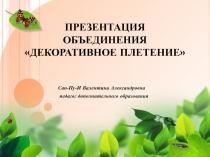 Презентация объединения Декоративное плетение.