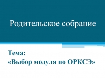 Презентация к родительскому собранию на тему Выбор модуля по ОРКСЭ (3 класс)