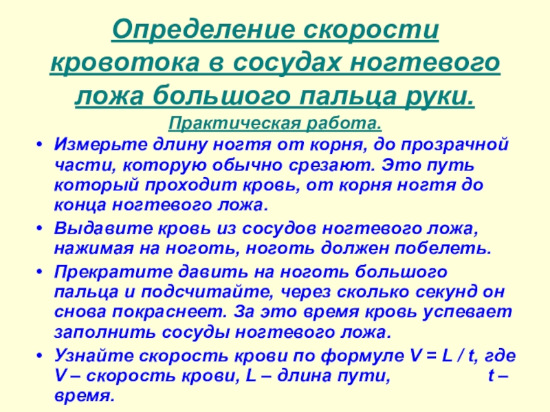 Лабораторная работа измерение скорости кровотока