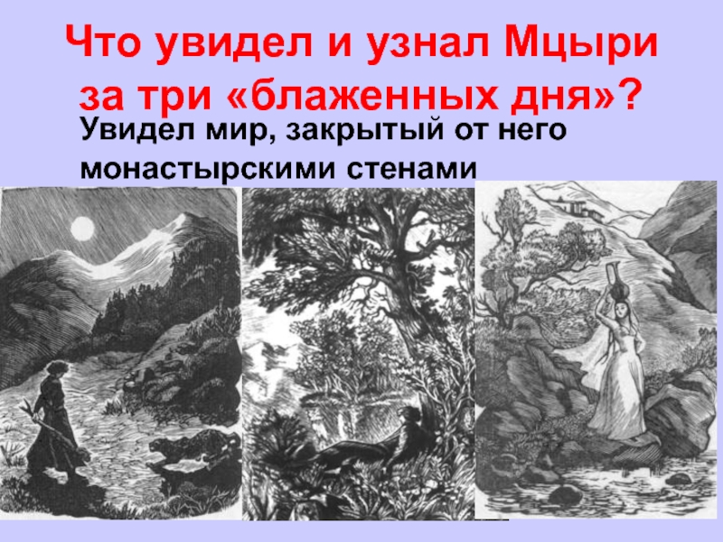 Что увидел мцыри. Три блаженных дня Мцыри. Мцыри на воле. Что увидел и узнал Мцыри. Блаженные дни Мцыри.