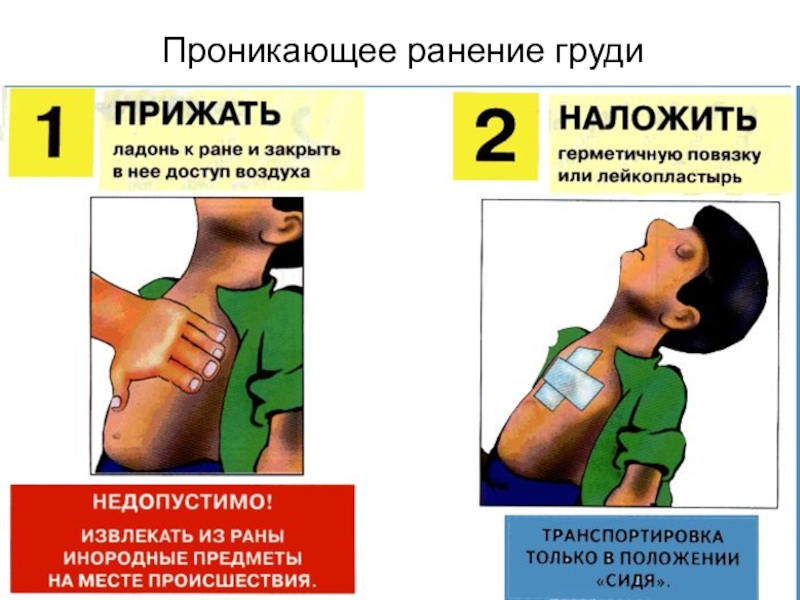 При проникающем ранении груди самое важное это