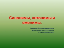 Презентация Город-словарик по русскому языку на тему: Синонимы.Антонимы. Омонимы