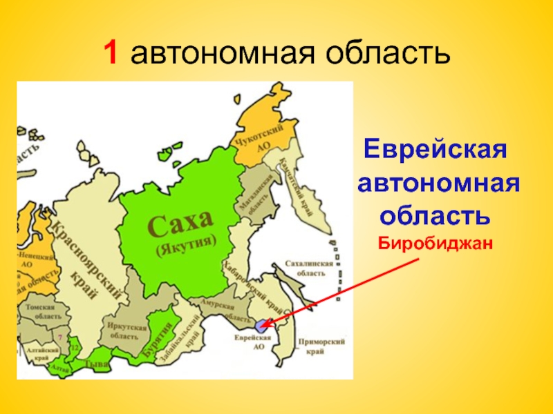 Сколько автономных округов. 1 Автономная область РФ. Автономная область РФ на карте России. Автономные округа Российской Федерации. Одна автономная область России.