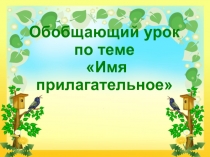 Обобщающий урок по теме Имя прилагательное (5 класс)