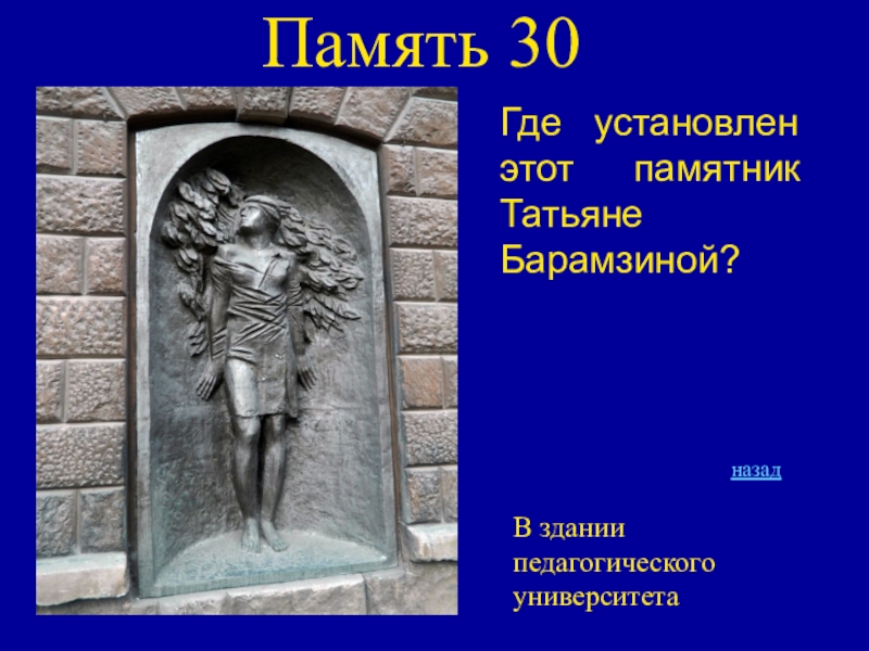 Память 30. Татьяна Барамзина памятник Пермь. Татьяна Николаевна Барамзина памятники. Памятники Татьяне Барамзиной где установлены. Где установлен этот памятник:.