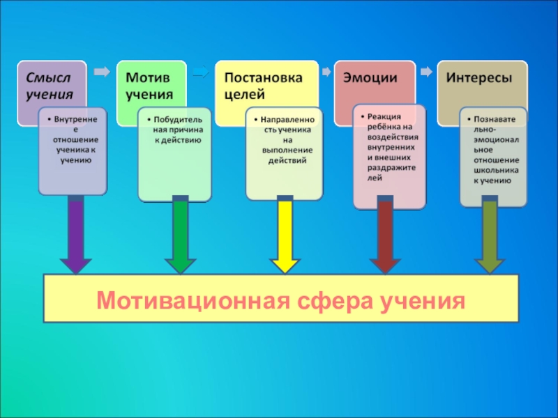 Сфера мотивов. Мотивационная сфера обучения. Развитие мотивационной сферы личности. Мотивы учения. Процесс мотивации школьников.