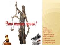 Презентация по Обществознанию Что такое право? Халин Юрий 8 класс