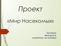 Презентация к проекту Мир насекомых для старших дошкольников