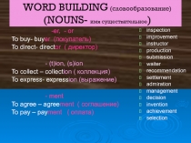 Word Building. Словообразование. Презентация.