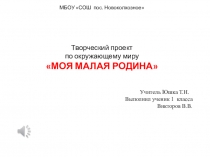 Моя малая Родина, 1 класс Школа России