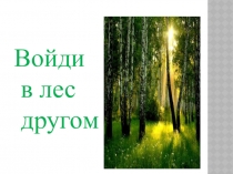 Презентация к занятиюВойди в лес другом