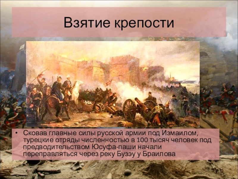 Взятие турецкой крепости измаил русскими войсками под командованием суворова презентация