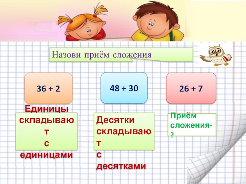 Прием 7 2. Приём сложения вида 26+7 2 класс. Приём сложения вида 26+7.презентация 2 класс. Сложите 48 и 7. Назовите приём.