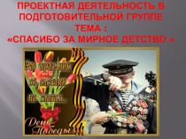 Презентация проекта с детьми старшего дошкольного возраста Спасибо за мирное небо.