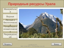Презентация по географии на тему Природные ресурсы Урала