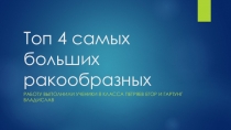 Презентация. Проектная деятельность. 4 самых больших ракообразных
