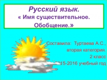 Презентация по русскому языку на тему: Имя существительное.Обобщение