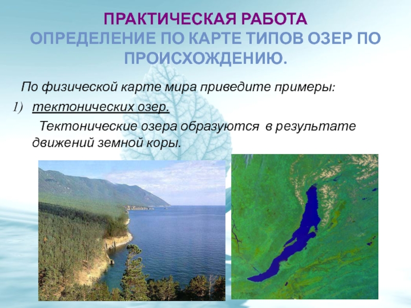 Примеры озер по происхождению. Как образуются тектонические озера. Тектонические озера перечислить. Типы озер на карте. Озера образованные в результате движения земной коры.