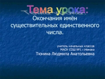 Презентация по русскому языку на тему иОкончания имён существительных единственного числа