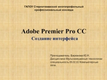 Интерфейс программы Adobe Premier Pro CC