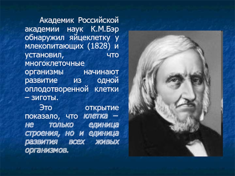 Карл бэр открыл яйцеклетку млекопитающих. Карл бэр открытия в биологии. Какую клетку впервые открыл к бэр. Карл максимович бэр вклад в биологию. Карл бэр открытие клетки.