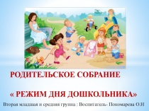 Презентация родительское собрание на тему: Режим дня дошкольника
