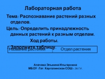 Презентация по биологии на тему  Лабораторная работа Распознавание наиболее распространенных растений своей местности