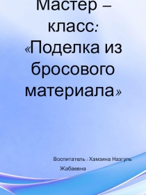 Мастер – класс:Поделка из бросового материала