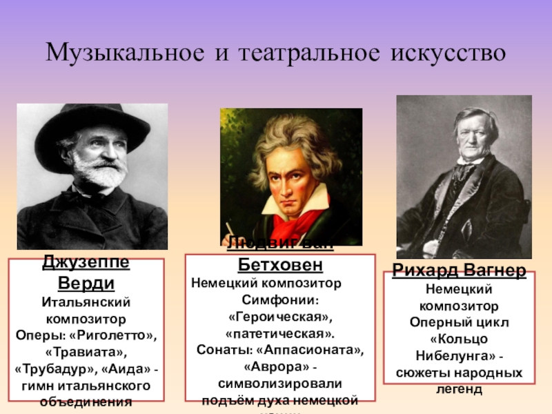 Представители временного. Варди композитор симфонии. Джузеппе Верди вклад в объединение Италии таблица. Сообщение на тему культурное наследие 19 начала 20 века. Соотнесите известных деятелей и род их занятий Джузеппе Верди Виктор.