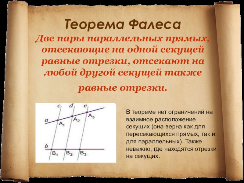 Теорема фалеса чертеж