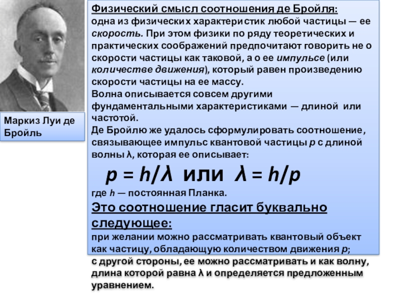 Гипотеза де бройля корпускулярно волновой дуализм