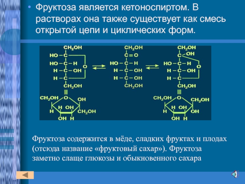 Фруктоза презентация по химии 10 класс