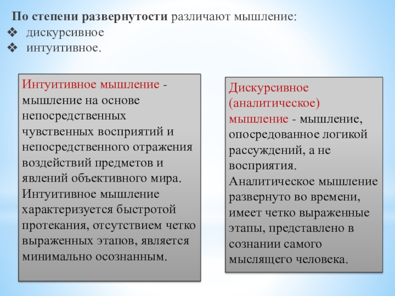 Реферат: Интуитивное и дискурсивное в процессе познания