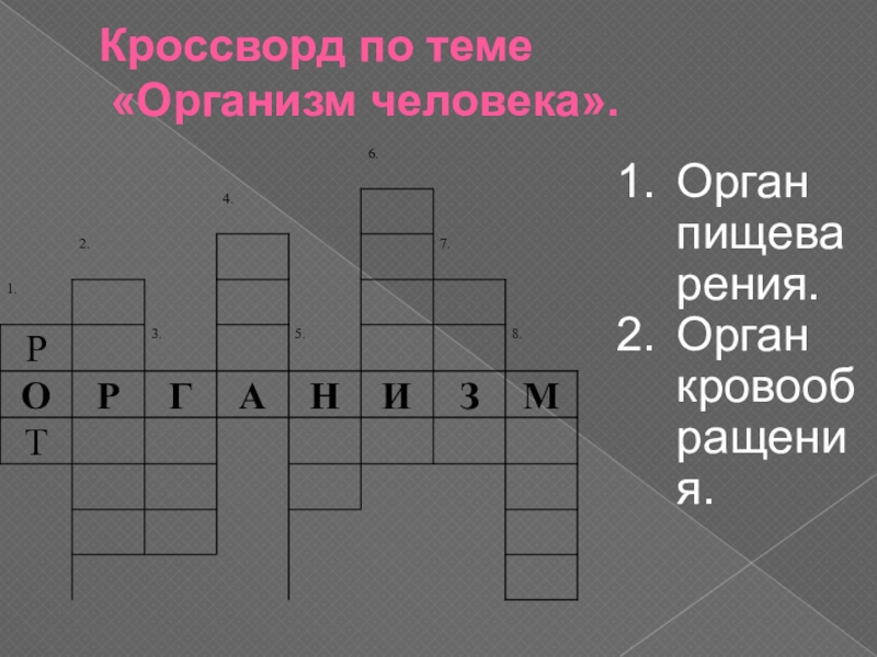 Роль кроссворда. Кроссворд на тему органы человека. Кроссворд по теме организм человека. Кроссворд на тему органы кровообращения. Кроссворд на тему организм человека.