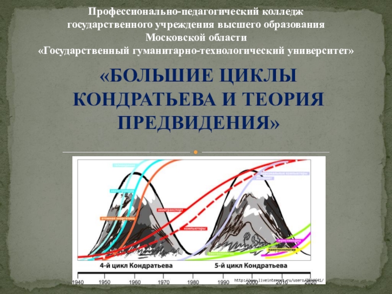 Большие циклы. Теория предвидения Кондратьева. Большие циклы конъюнктуры и теория предвидения. Основные положения теории предвидения Кондратьева. “План и предвидение” н.д. Кондратьев.