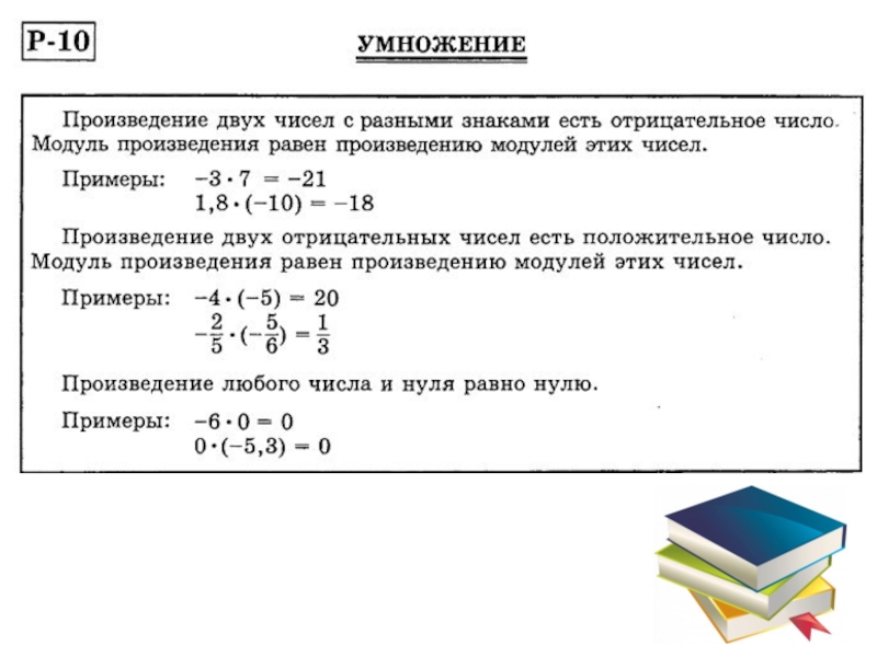 Умножение и деление отрицательных и положительных чисел презентация