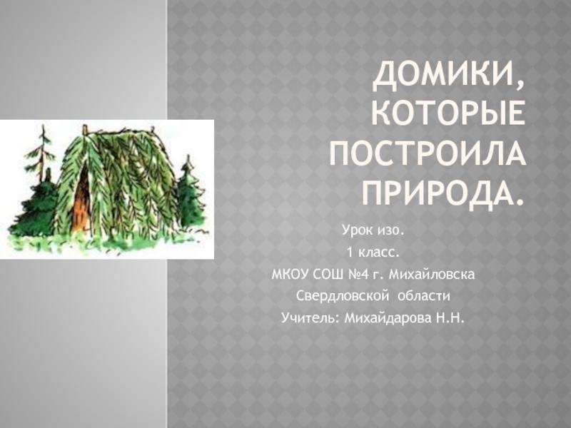 Презентация по изобразительному искусству на тему Домики, которые построила природа(1 класс)