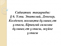 Презентация биология панинен такырыбы: Улпалар жуйеси (8 класс)