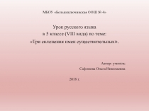 Презентация к уроку русского языка Три склонения имен существительных