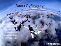 Презентация Виды молодёжных субкультур