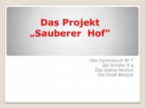 Проект 9 г класса Чистый двор