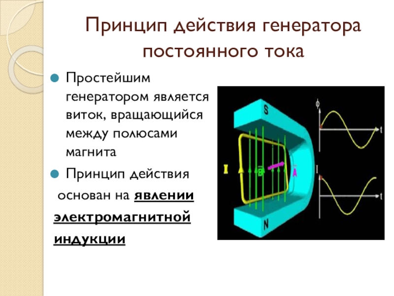 Генератор вопросов. Принцип работы генератора постоянного тока. Генератор постоянного тока индукция. Принцип действия генератора постоянного тока кратко. Электромагнитная индукция генератора постоянного тока-.