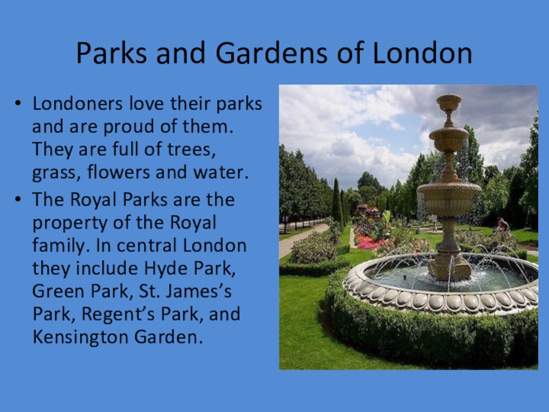 Презентация london parks