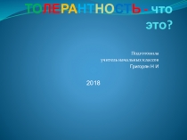 Презентация к классному часуТолерантность-что это?
