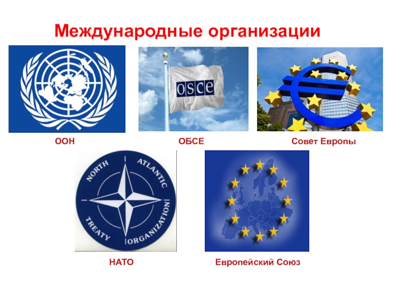 Международные организацииООНОБСЕСовет ЕвропыНАТОЕвропейский Союз