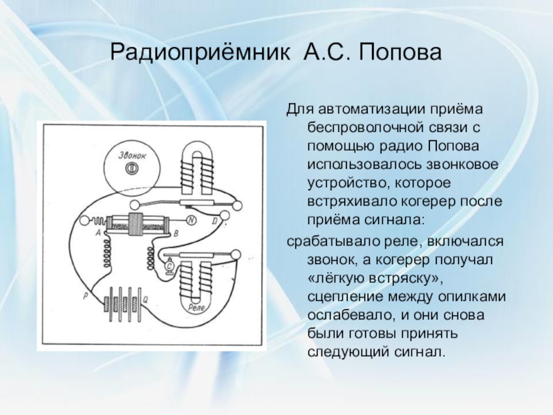 Схема устройства радио попова