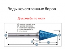 Презентация по технологии обработки кости на тему  Виды боров и шарошек 2 часть