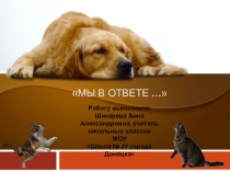 Презентация к воспитательному мероприятию по теме Мы в ответе... (4 класс)